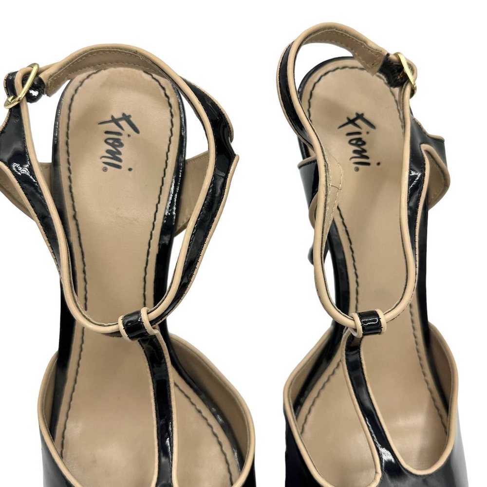 FIONI BLACK PATENT LEATHER HEELS SIZE 10M - Picture 3 of 11